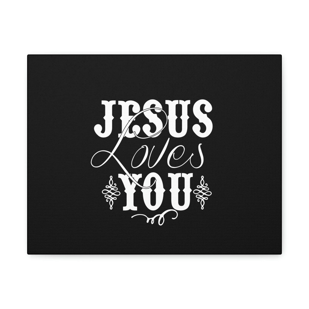 Scripture Walls John 15:9 Jesus Loves You Black Bible Verse Canvas Christian